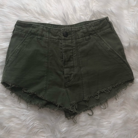 Free People Pants - Free People Raw&Patched High Rise Cut-Off Short